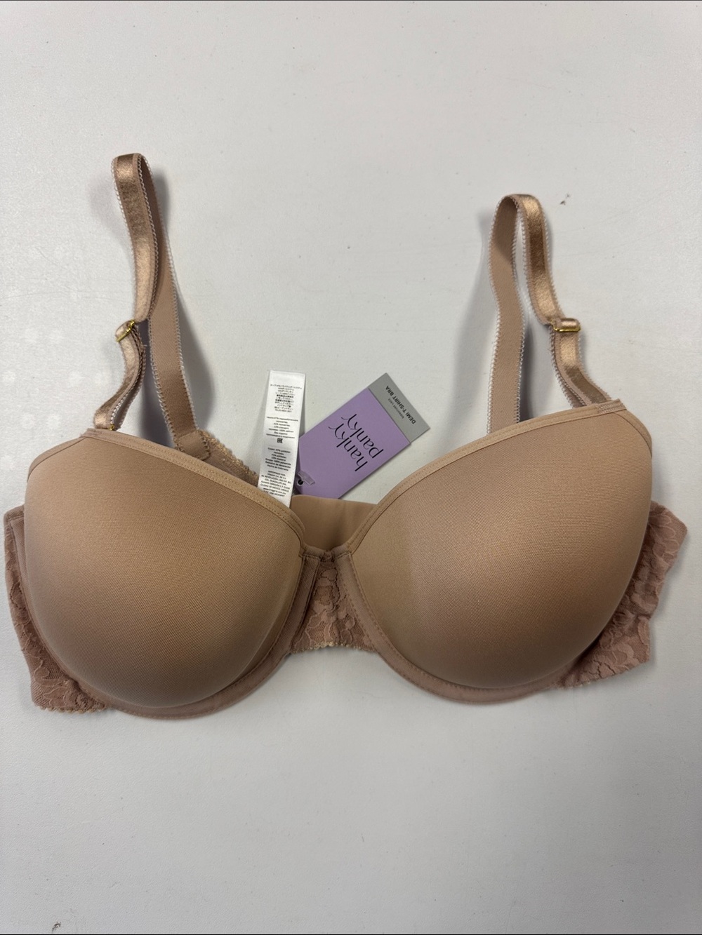 Hanky Panky Nude Lace-Back Smooth Molded Bra